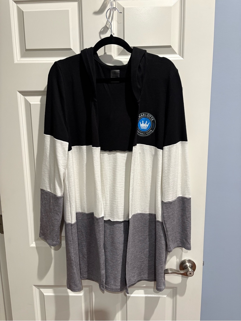 Gameday Couture,Charlotte FC, Color block Sweater, Bl, W, Gray, Size XL